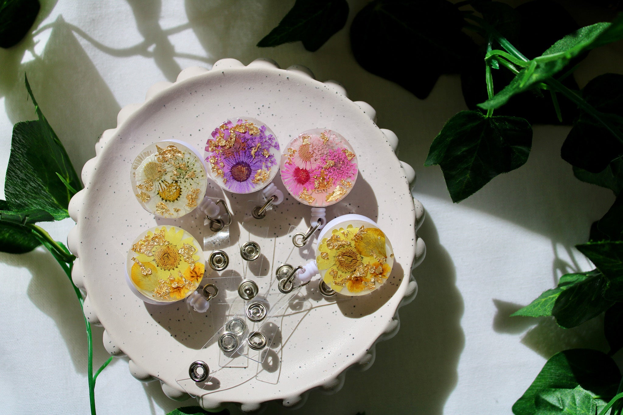 Mint Floral Rainbow Badge Reel – Queen Keaux